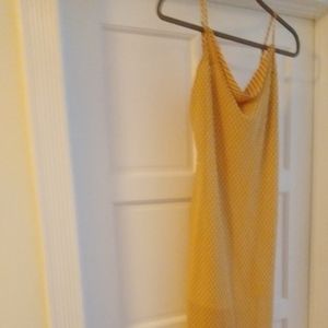 yellow orange maxi cowl neck dress.